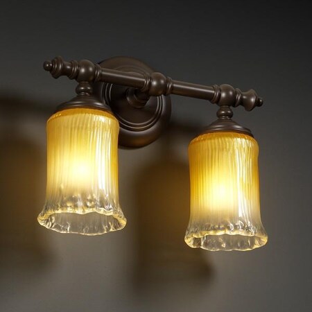 Justice Design Group GLA-8522-20-LACE-MBLK Veneto Luce Collection Tradition 2-Light Bath Bar
